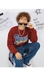 Erkek Çocuk Oversize Bordo Sweatshirt – Kolej Okul Tarzı (6-11 Yaş)