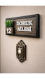 Kişiye Özel Ahşap Kapı İsimliği Çiçekli 10x20 Cm Mdf Dekoratif Kapı Tabelası 10x20 Cm