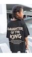 Uyguntarz Daughter Of The King Baskılı Pamuklu Tshirt Siyah Uyguntarz Daughter Of The King Baskılı Pamuklu Tshirt Siyah