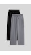 Standart Fit 2li Paket Siyah-kar Melanj Kız Çocuk Eşofman Alt -75144 Siyah - Taş Rengi