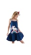 Denokids Denizci Unicorn Lacivert Kız Çocuk Elbise Renkli Çok Renkli