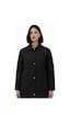 Kadın Desenli Çıtçıtlı Çift Cepli Oversize Kapitone Ceket-391 Siyah