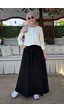 Rabia Şamlı Vera Etekli Pantolon Siyah Normal