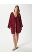 Ritnice Kadın Sandra %100 Pamuk Müslin Bağcıklı Bordo Kimono Bordo