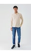 İmza Hardal Uzun Kollu Çizgili Biritli Yaka Pamuklu Likralı Casual Slim Fit Dar Kesim Gömlek 1004240233-hardal Hardal