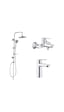 Grohe Baudge Banyo Bataryası 23605000 Lavabo Bataryası 23758000 Ve Tema 53230 Tondo Tepe Duş Seti Krom