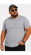 Yuvarlak Yaka Erkek Battal Düz Renk Pamuklu Basic Tshirt Gri
