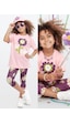 Denokids Kız Çocuk Takım Çiçekli T-shirt Tayt İlkbahar Yaz 3-10 Yaş