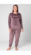 Pemilo Kadın 13212 Büyük Beden Kadife Pijama Takımı Lila LILA