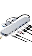 Apera MT96 OTG Kablolu Çoklayıcı Type-C USB Girişli 8in1 Adaptör Hub Çoğaltıcı Kart Okuyucu Aux