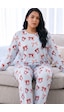 Siyah İnci Desenli Termal Kumaşlı Ultra Soft Yumuşak Büyük Beden Battal Boy Örme Pijama Takımı 26226719 Mavi