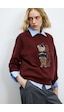 Lufian Dıamond Kadın Örme Sweatshırt Bordo Bordo 122030034100740