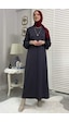 Rabia Şamlı Ecem Antrasit Triko Elbise Normal