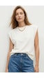 Elemge %100 Pamuk Süprem Tok Kumaş Kadın Oversize Ekru T-shirt Geniş Omuzlu Dökümlü Kolsuz Bol Kalıp Elemge %100 Pamuk Süprem Tok Kumaş Kadın Oversize Ekru T-shirt Geniş Omuzlu Dökümlü Kolsuz Bol Kalıp