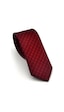 Gaffy Siyah Küp Desenli Kırmızı Dokuma Kumaş Mendilli Slim Fit Kravat // Sdk-2605-5 Kırmızı