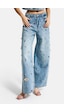 it's basic Kadın Kot Rengi 12s6-32 Mega Baggy Fit Özel Dikim Aksesuarlı Tasarım Denim Jean Mavi