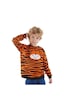 Denokids Kaplan Aplikeli Erkek Çocuk Sweatshirt Turuncu