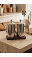 Atbyhome 2'li Çelik 3 Parça 500ml Standlı Çok Amaçlı Demlik Yağlık Yağdanlık Seti
