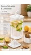 Porsima 06-1109 Detoks Sürahi & Limonluk Şeffaf 1,5 L - Beyaz