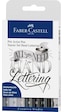 Faber-Castell Artist Pen Kaligrafi Seti 8’li,Siyah Gri Tonları, 4 Uç(B,S,1.5),Kalemtraş, B Derece Kurşun Kalem