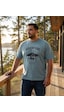 Büyük Beden Bisiklet Yaka Baskılı Erkek Tshirt Turkuaz