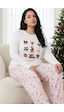 Siyah İnci Pamuklu Likralı Büyük Beden Battal Boy Örme Pijama Takım 26240908 Beyaz