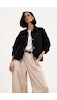 Kadın Oversize Basic Gabardin Mevsimlik Polo Yaka Ceket-385 Siyah