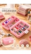 Porsima 1192-2 Premium 12 Bölmeli Çok Amaçlı Organizer Saklama Ka Pembe