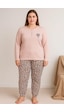 Pemilo Kadın Büyük Beden Raporlı 0251 Pijama Takımı Vizon Vizon Pemilo Kadın Büyük Beden Raporlı 0251 Pijama Takımı Vizon Vizon
