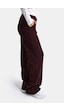Kadın Bordo W6-35 Flare Fit İnce Fitilli Esnek Velvet Kadife Kumaş Pantolon