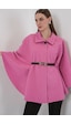 Bigdart Kadın Kemerli Kaşe Panço 9170 - Pembe