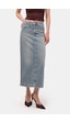it's basic Kadın Kot Renk 4s6-32 Maxi Komfort Kumaş Arkadan Yırtmaçlı Denim Etek