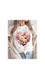 Herkesemoda Kalp Çiçekler Baskı Detaylı Basic T-shirt Beyaz Herkesemoda Kalp Çiçekler Baskı Detaylı Basic T-shirt Beyaz