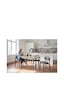 Efe Mobilya T-6002 Traverten 70x120 Mdf Polo Açık Gri Sandalye 4 Kişilik Yemek Masası Takımı