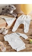Tinylamb Snow Star Organik Yenidoğan Bebek Seti - 3 Parça Beyaz Tinylamb Snow Star Organik Yenidoğan Bebek Seti - 3 Parça Beyaz