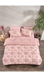 Marla Home Çift Kişilik Welsoft Yorgan Uyku Seti Lastikli Çarşaflı Pudra Rose
