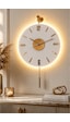 MetaQuartz Aksesuar Kardelen Gold Kristal Seri 30x55cm ,pilli Led ,modern Dekoratif Metal Duvar Saati