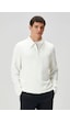 Beymen Club Beyaz Yarım Fermuarlı Polo Sweatshirt Beyaz