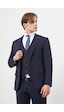 İmza Lacivert Mono Yaka Yelekli 6 Drop Slim Fit Dar Kesim Basic Takim Elbise 1001245386 Lacivert