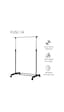 Vusıgn Tek Çubuklu Elbise Askısı Tekerlekli Metal Askılık 140x38x70 Cm Gümüş