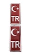 Tr Plaka Stıcker 2'li - Türkiye Plaka Stıcker - Türkiye Plakalık Stickeri - Alüminyum Tr Plaka 2'li