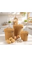 Porsima Pbt-920 3lü Hasır Sepet Kapaklı Bambu Sepet Seti Dekoratif Banyo Mutfak Düzenleyici Organizeri Açık Kahverengi
