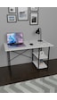 VayAvm Metal Ayaklı 2 Raflı Çalışma Ofis Masası Beyaz 60x120 CM Beyaz