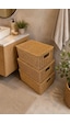Morponi 3'lü Kapaklı Hasır Rattan Organizer Sepet Shr4404 Sarı Morponi 3'lü Kapaklı Hasır Rattan Organizer Sepet Shr4404 Sarı