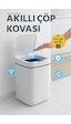 20 Litre Sensörlü Akıllı Çöp Kovası Uv Işıklı Sessiz Otomatik Kapaklı Ev Ofis Kullanımı