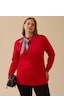 Büyük Beden Fular Yakalı Sweatshirt10002522314010 Kırmızı