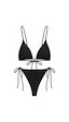 İpli Üçgen Bikini Takımı Siyah
