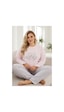 Siyah İnci Büyük Beden Polar Kışlık Örme Pijama Takım 25222563 Pembe