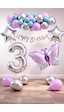 Lila Kelebek Temalı 3 Yaş Doğum Günü Balon Süsleme Seti Lila Gümüş Parti Dekorasyon Seti Gümüş - Mor Lila Kelebek Temalı 3 Yaş Doğum Günü Balon Süsleme Seti Lila Gümüş Parti Dekorasyon Seti Gümüş - Mor