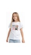 Fyk Kids Kız Çocuk Basic Bear Stayle Baskılı T-shirt Beyaz